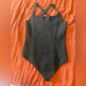 Abercrombie & Fitch black sweater tank top body suite size XL